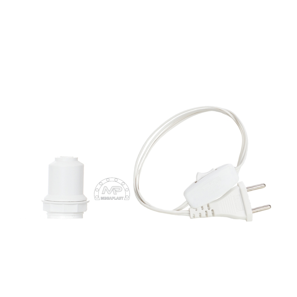 Cabo Fio Rabicho 1mt com Interruptor e Soquete E27 P/ Abajur