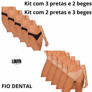 kit 5 calcinha FIO DENTAL Corte A Laser Não Marca SEM COSTURA