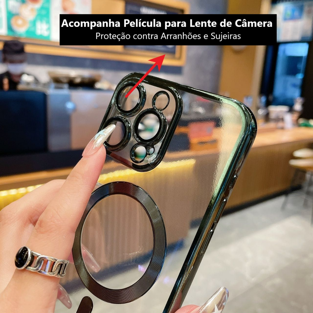 Capa Capinha case iPhone 11 12 13 14 15 16 16E Pro Max Plus Silicone Alta Qualidade Com MagSafe CX01