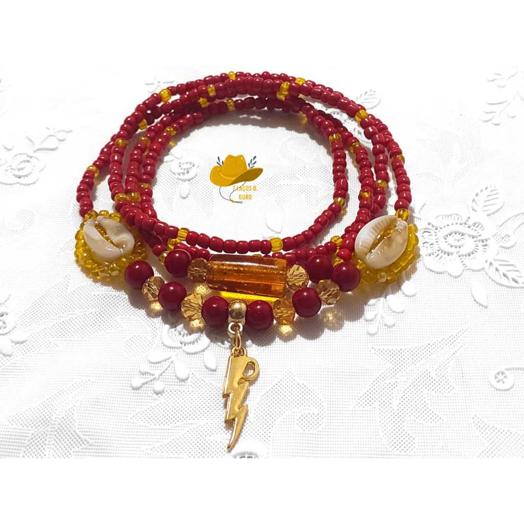 Guia de Proteção de Iansã: Colar Artesanal com Miçangas de Vidro e Significado Espiritual em Oferta na Shopee