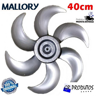 Helice Ventilador Mallory Turbo Silencio Olimpo TS 40 Delfos 6 Pas 40cm 40 Prata Pronta Entrega