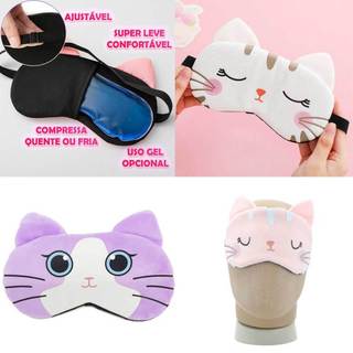 Máscara Descanso Para Dormir Com Bolsa Gel Relaxante Tecido Confortável Temático Bichinhos Presentes Criativos