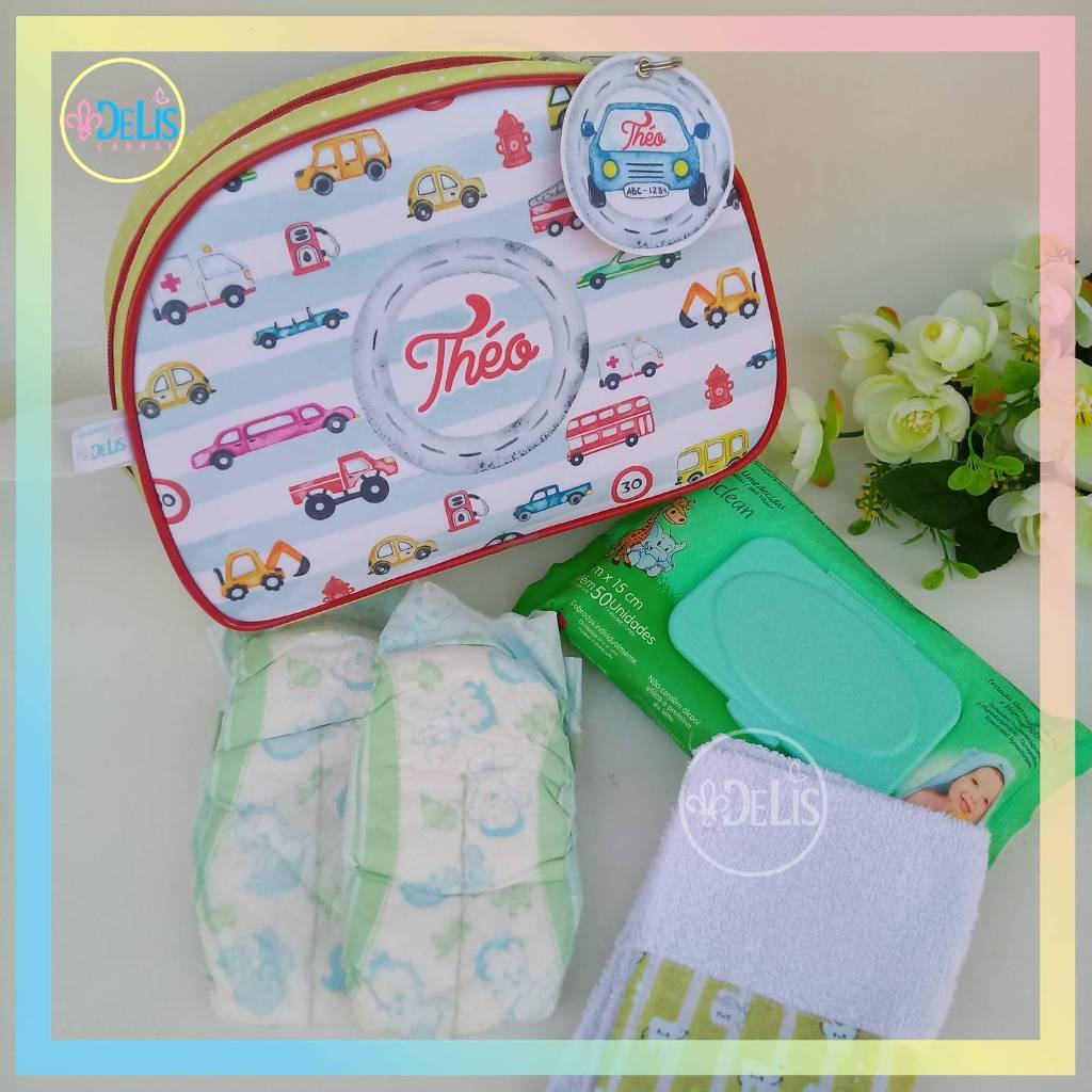 Necessaire do Bebê porta fralda / porta lenço - Farmacinha do Bebê - Lux - VÁRIOS TEMAS PARA ESCOLHER