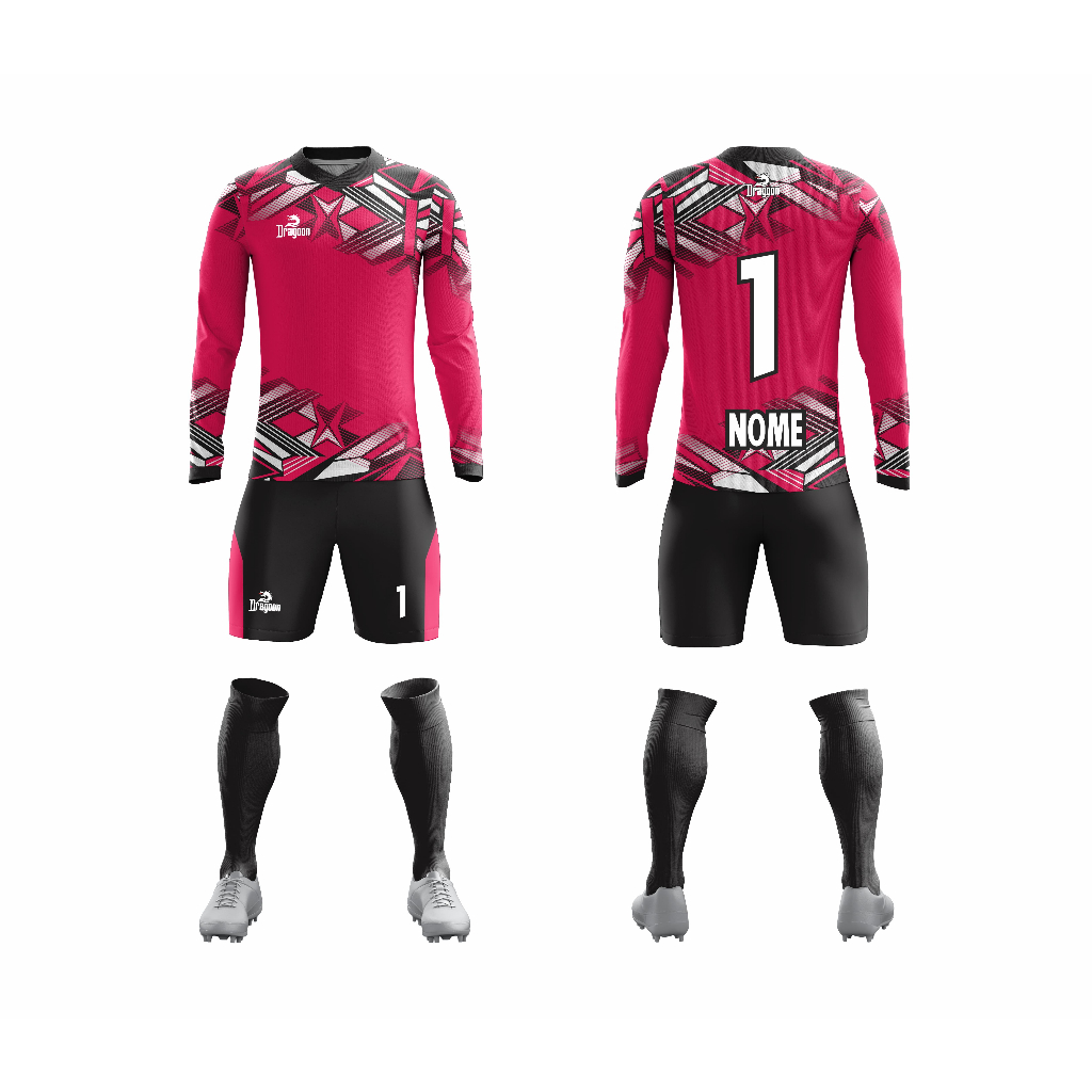 Camiseta Goleiro  Completo Camiseta Calção Meião Dry Lançamento Futebol