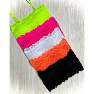 Top faixa cropped lindo de renda com bojo e alça.