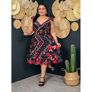 Vestido Curto de Alça Babado Modelo Estefany