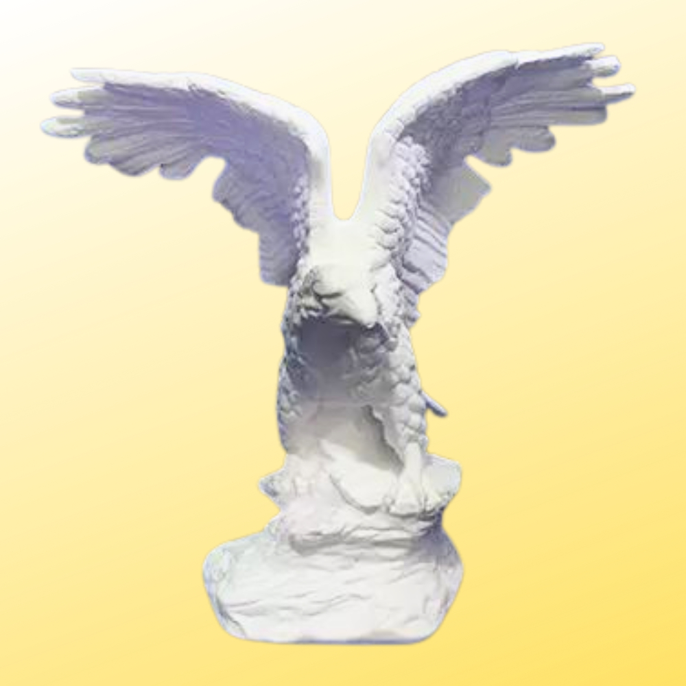 Escultura Águia de Gesso Grandiosa 26cm | Estatua Aguia Pássaro Para Decoração