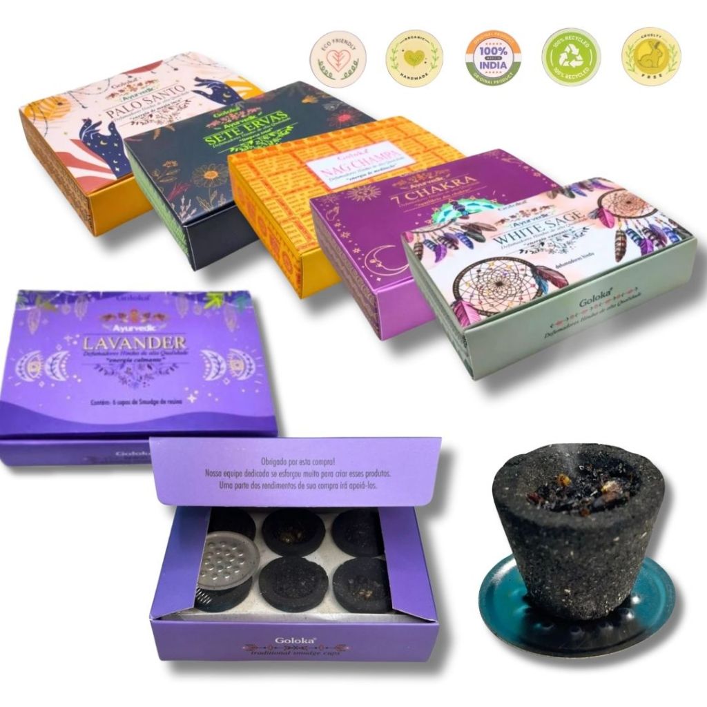 Incenso Defumador Hindu de Resina Goloka Indiano em Oferta na Shopee