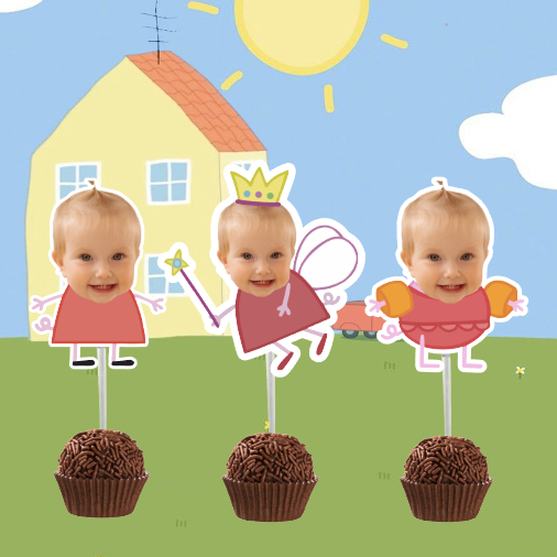 topper para docinhos PEPPA PIG topper rostinho personalizado, festa de aniversário infantil, topper para brigadeiro em Oferta na Shopee