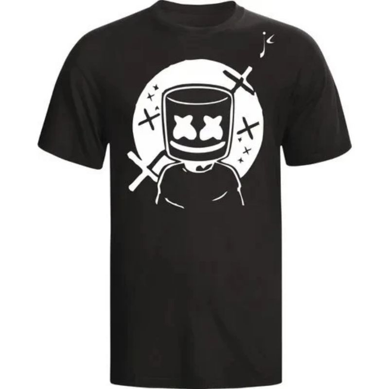 Camiseta Marshmello DJ Camisa Algodão Masculina Feminina Musica Eletrônica Music Balada Festa Blusa Casual Estampada Básica Unissex Tumblr Show Reive