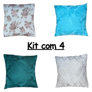 Kit 4 Capas De Almofadas Decorativas Chic Modernas 45x45 Jaccard Elegante