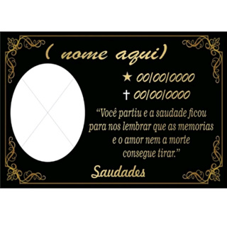 Placa metalica aluminio para lápide 46x33 cm em Oferta na Shopee