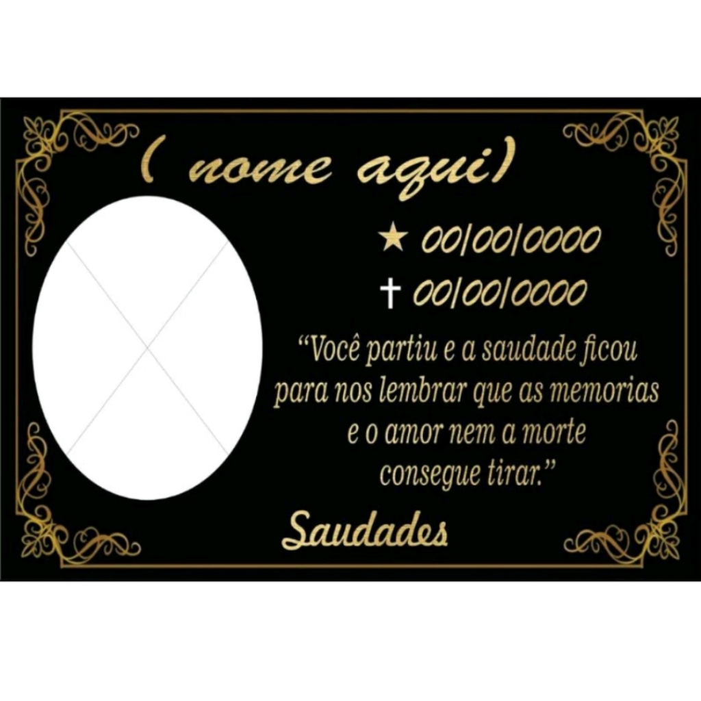Placa de Alumínio 23x16cm Para Jazigo Túmulo Lápide Homenagem em Oferta na Shopee