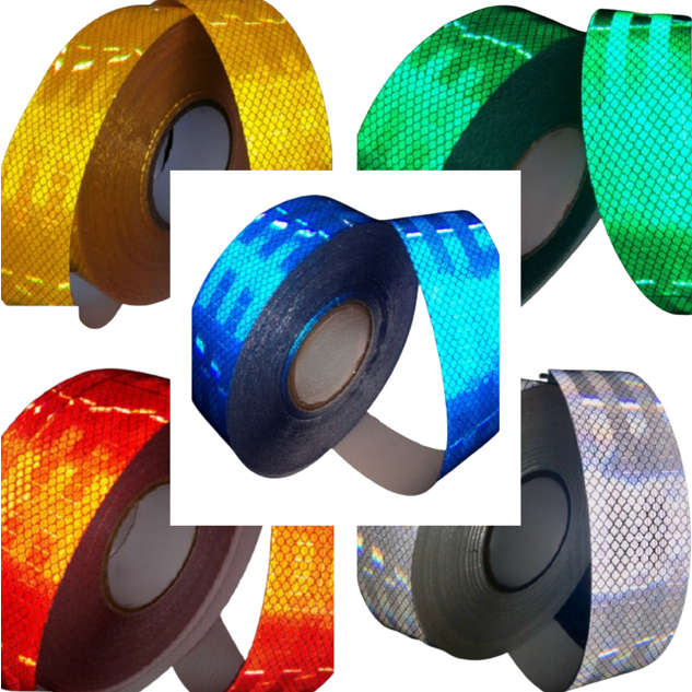 Kit 5 Fitas (20cm cada) Adesivas Faixas Refletivas Automotiva Decorativas C/ 5 Cores