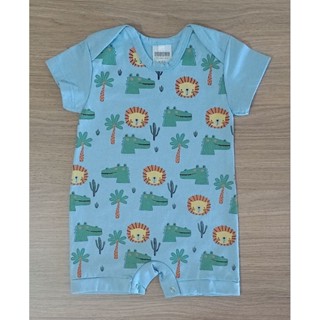 Macacão Romper Bebê Menino Algodão Verão Manga Curta