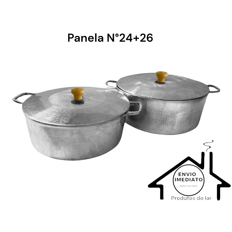 Jogo De Panelas Alumínio Batido Fundido 2 Peças N° 24 e  26 ,promoção em Oferta na Shopee