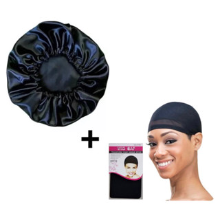 Kit 2 Toucas De Meia Alisamento Cabelo Natural No Sono AntiFrizz Touca De Nero