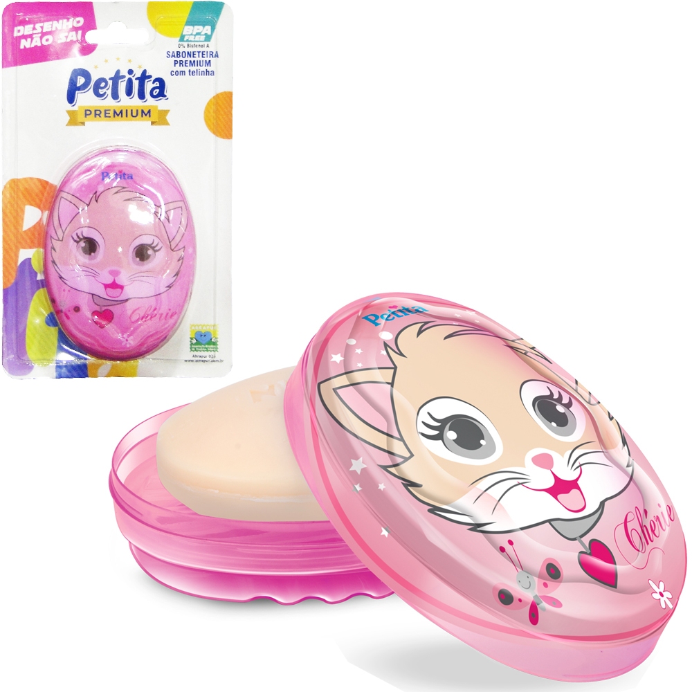 Saboneteira Premium Cristal com telinha Infantil para Meninos e Meninas