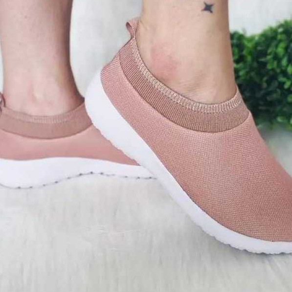 Tênis Feminino Meia Leve Sem Cadarço Esporte Caminhada Academia Trabalho Casual Confortável Frio