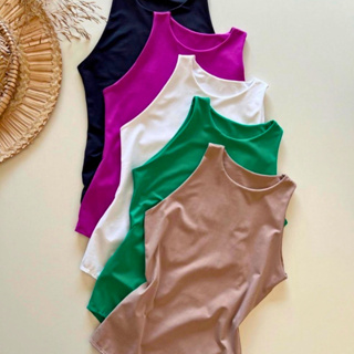 Body Feminino Londres Regata Suplex Básico em Oferta na Shopee