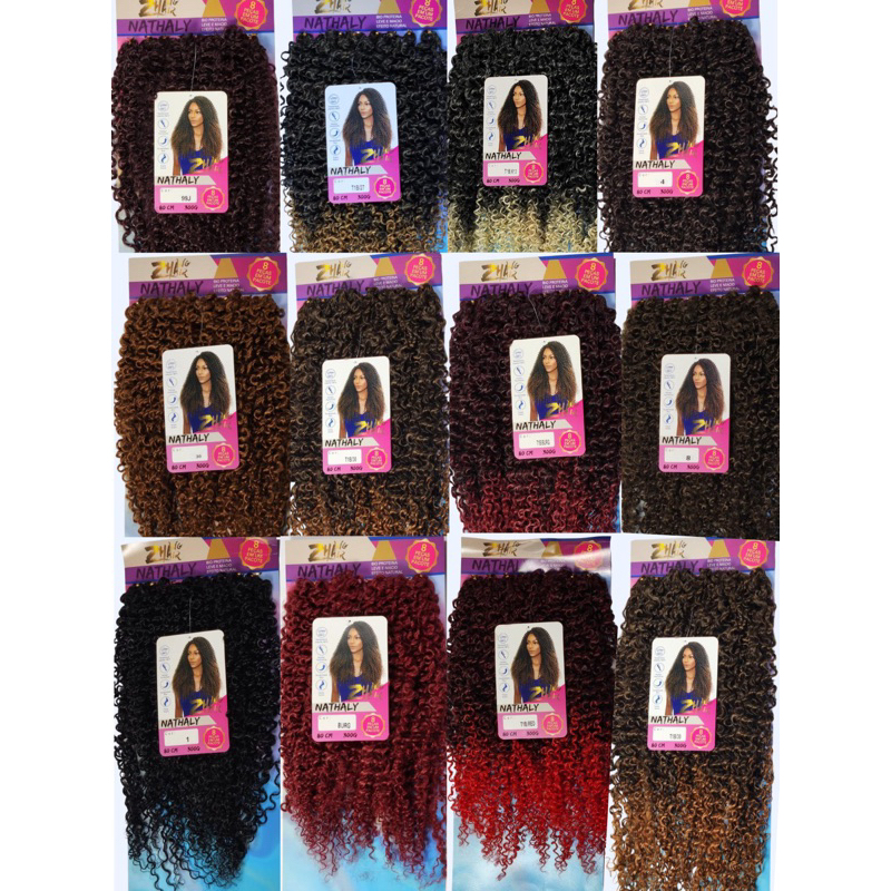 Cabelo Cacheado Bio Vegetal - Nathaly - Para Crochet Braids - Mega Hair -80 Cm - 320 Gr