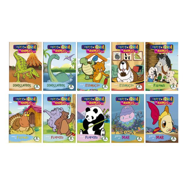 Kit Colorir Com 10 Livros Colorir E Brincar Com Os Animais Todolivro