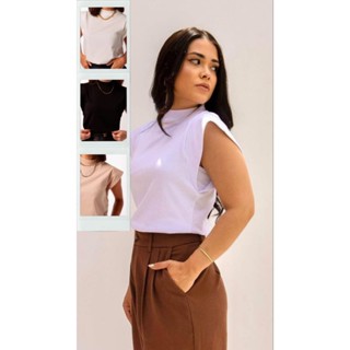 kit3 Blusa fashion básica elegante gola