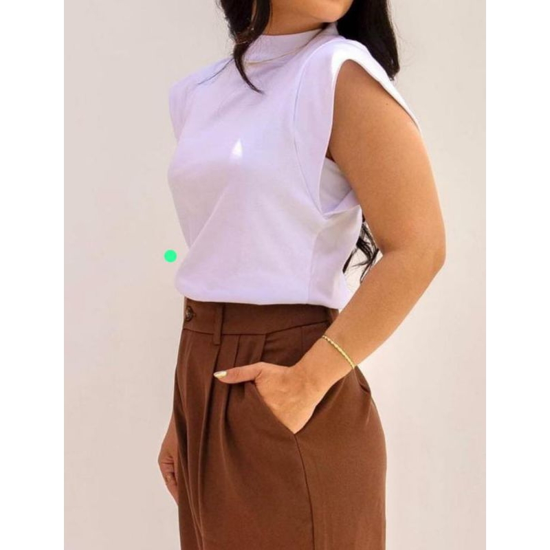 Blusa feminina básica muscle tee gola em Oferta na Shopee