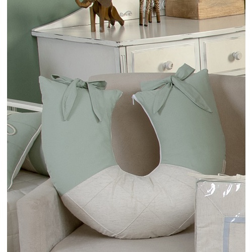 Almofada Amamentar Aventura na Selva Verde ou Azul 100% Algodão