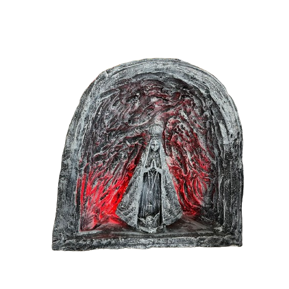 GRUTA CAPELA REALISTA DE NOSSA SENHORA APARECIDA PADROEIRA DO BRASIL COM ILUMINAÇÃO ESPECIAL PARA DECORAÇÃO DE 18, 22 OU 30CM 100% ARTESANAL
