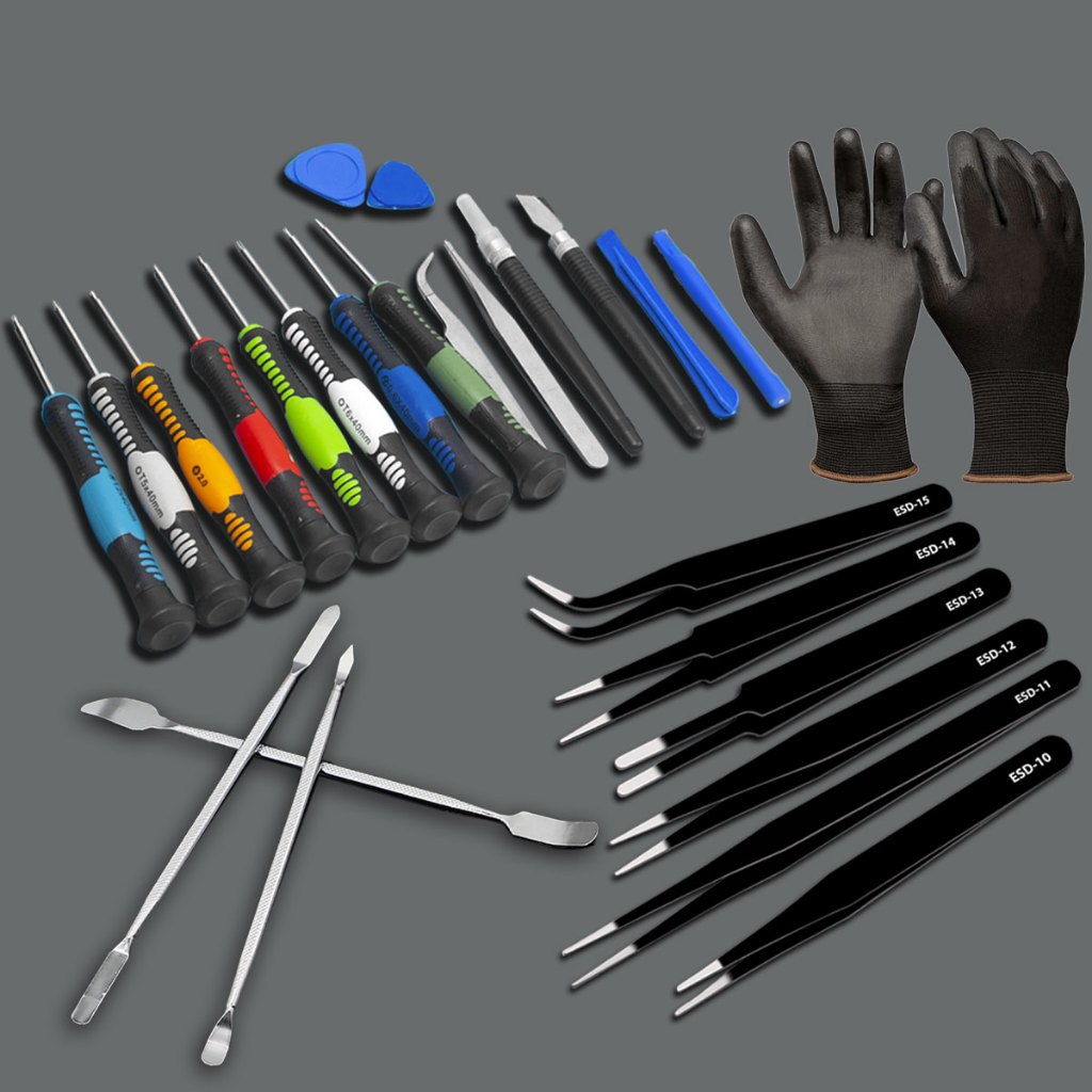 Kit De Ferramentas + Luva Para Manutenção De Celular Espatulas Pinças Chave Precisão