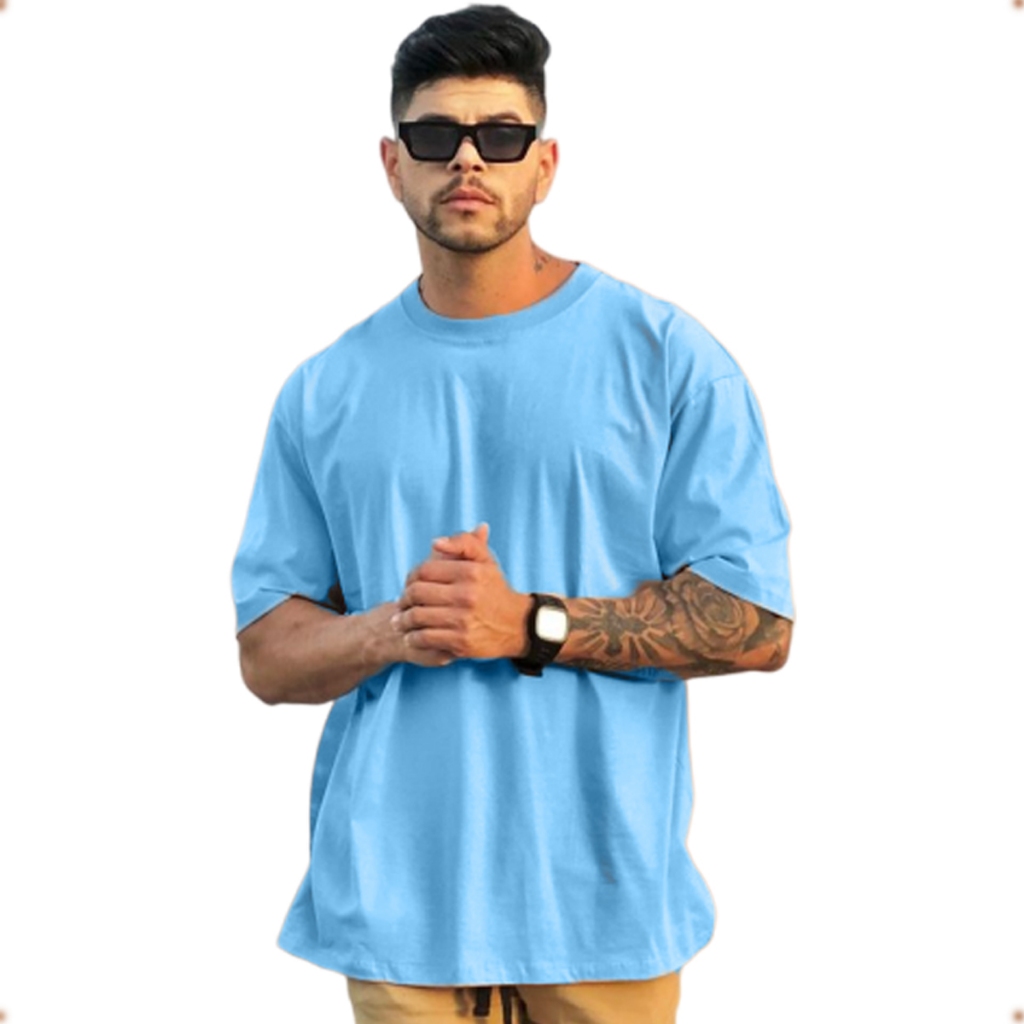 Camiseta Streetwear Gola U Basica Masculina Lisa Swag Slim Camisa Oversized Masculina Lisa Gola Alta