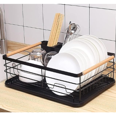 Rack Preto Escorredor Organizador de Louças