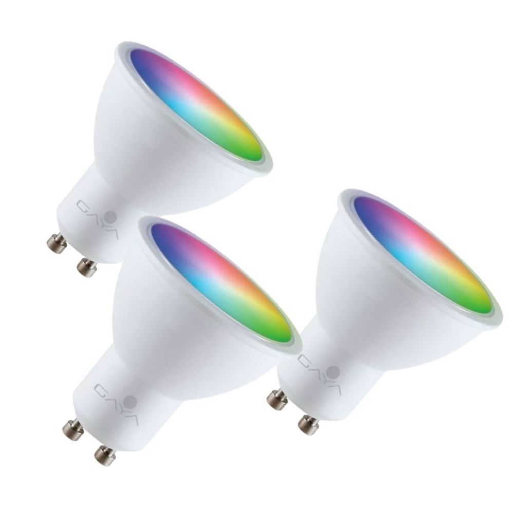 Kit 3 Lâmpada Led Dicróica 5W Smart RGB Wi-Fi Gaya em Oferta na Shopee