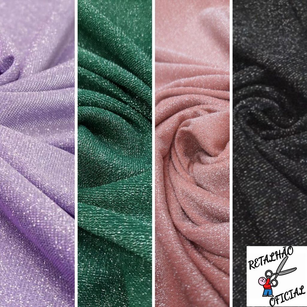 3 Metros Tecido Malha Lurex Brilhante com Elastano em Oferta na Shopee