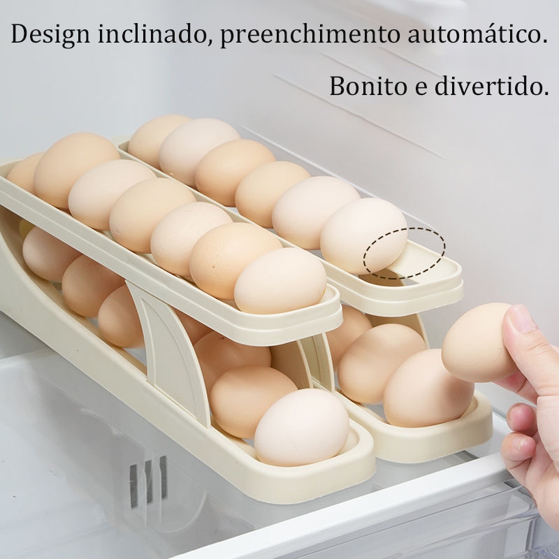 Organizador Ovo De Cozinha Conveniente Caixa De Ovos Gadgets Deslizante Duravel