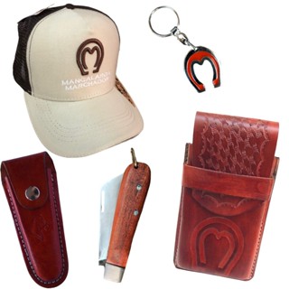 Traias country kit completo Boné Farm Bulls + Canivete Araguari + Capa protetora para celular e capa de canivete de couro legitimo + Chaveiro Mangalarga oferta hoje
