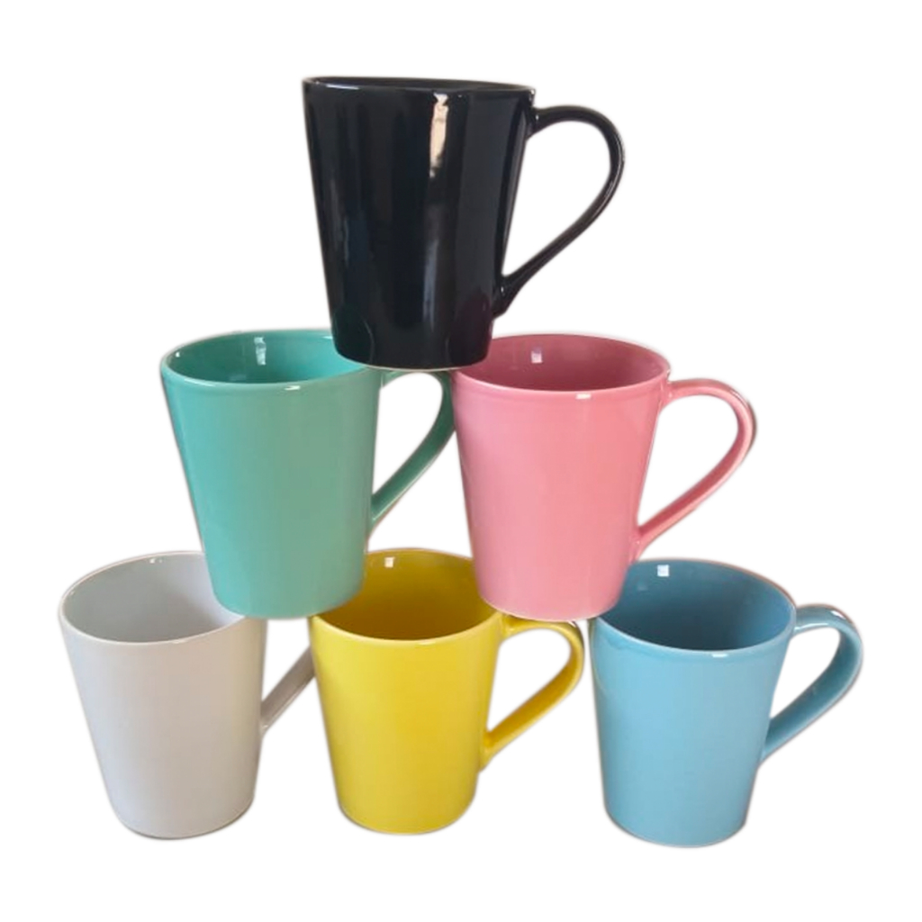 Caneca Tulipa Canelada Xícara Chá Café 250ml Porcelana