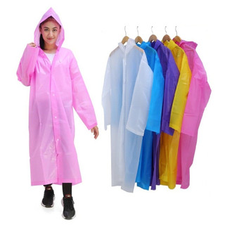 Capa De Chuva Grossa e Longa Em Vinil Com Capuz Impermeável