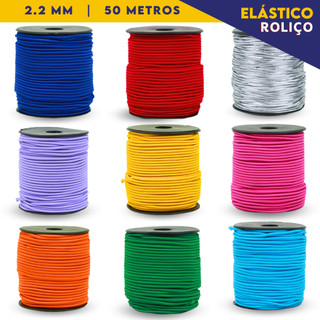 Elástico Roliço Cores Diversas  2.2mm - Com 50 Metros - BRX