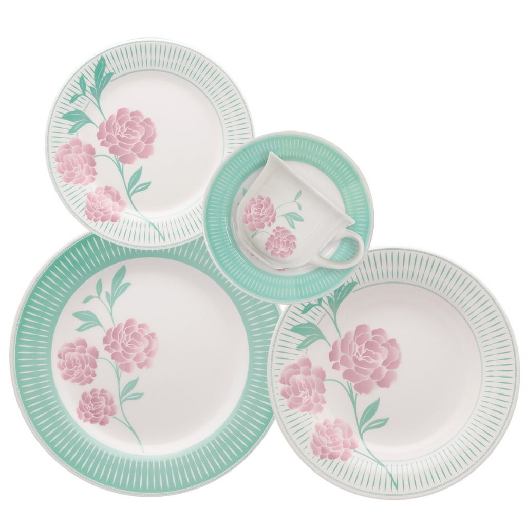 Aparelho de Jantar e Chá 30 Peças Donna Bloom em Oferta na Shopee