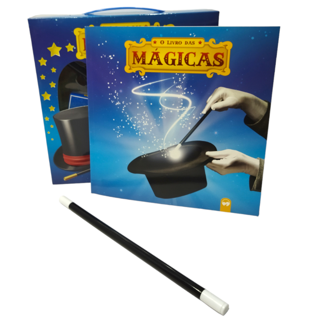 O Livro das Mágica com Acessórios - Truques  -  Diversão - Infantil - Vale das letras - com manual de instruções - Acessórios -  truques de mágicas - despertar -  agilidade - raciocínio
