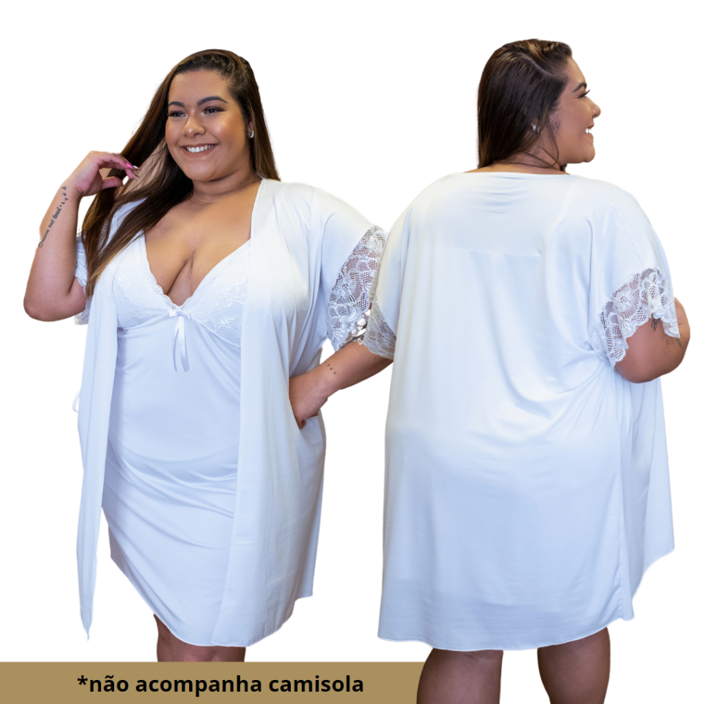 Hobe Plus Size Confortável 50 52 54 56 58 Luxo Roupão Maternidade Tamanho Grande robe robie hobby  BeLit Modas 2103