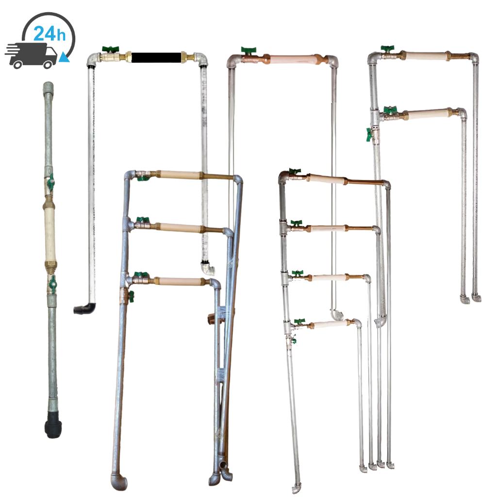 Kit Cavalete Instalação de Agua Registro Hidrometro Muro Chão Subterraneo
