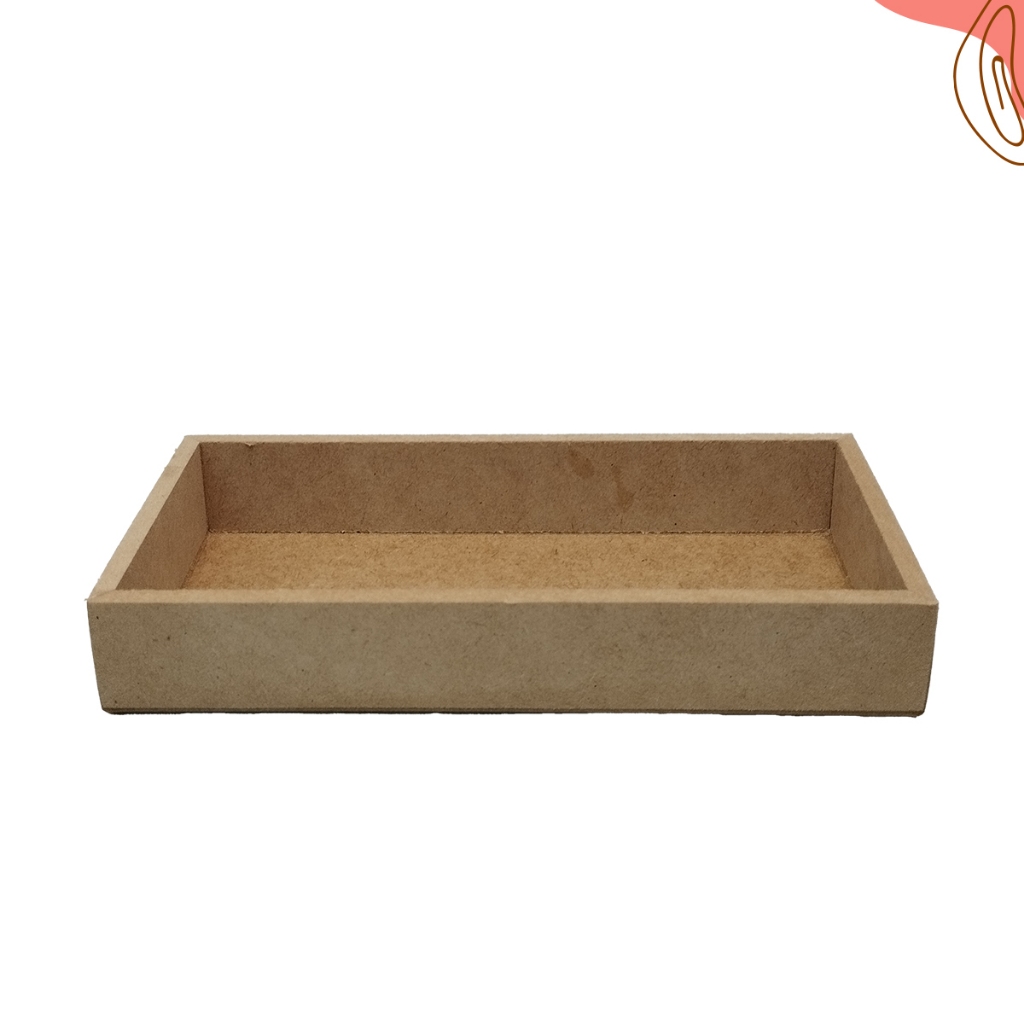 Bandeja Reta Retangular em MDF Cru 3mm 20x10x3 Sem Pegador Artesanato Organizadora Lembrancinha Decoração