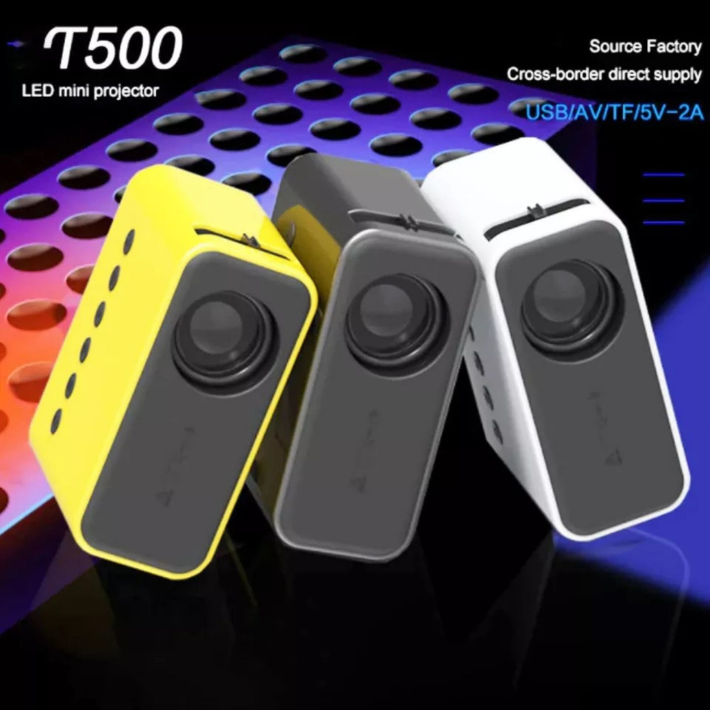Mini projetor doméstico LED T500 mesma tela com fio