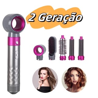 Secador De Cabelo 5 Em 1 Pente Alisador 2 Geração 110V E Frisador Modelador Chapinha Prancha Encaracolado