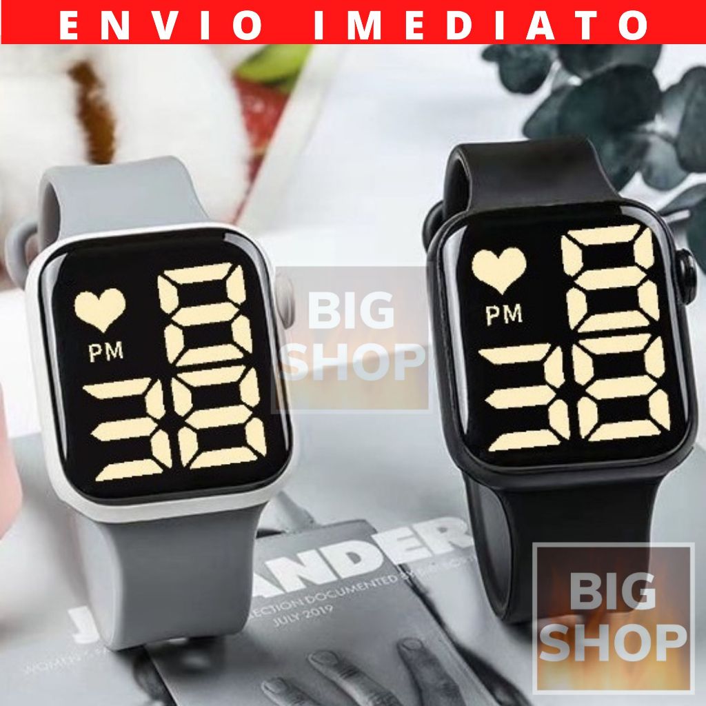Relógio LED A Prova D'Agua Feminino Masculino Eletrônico Esportes Smart Watch