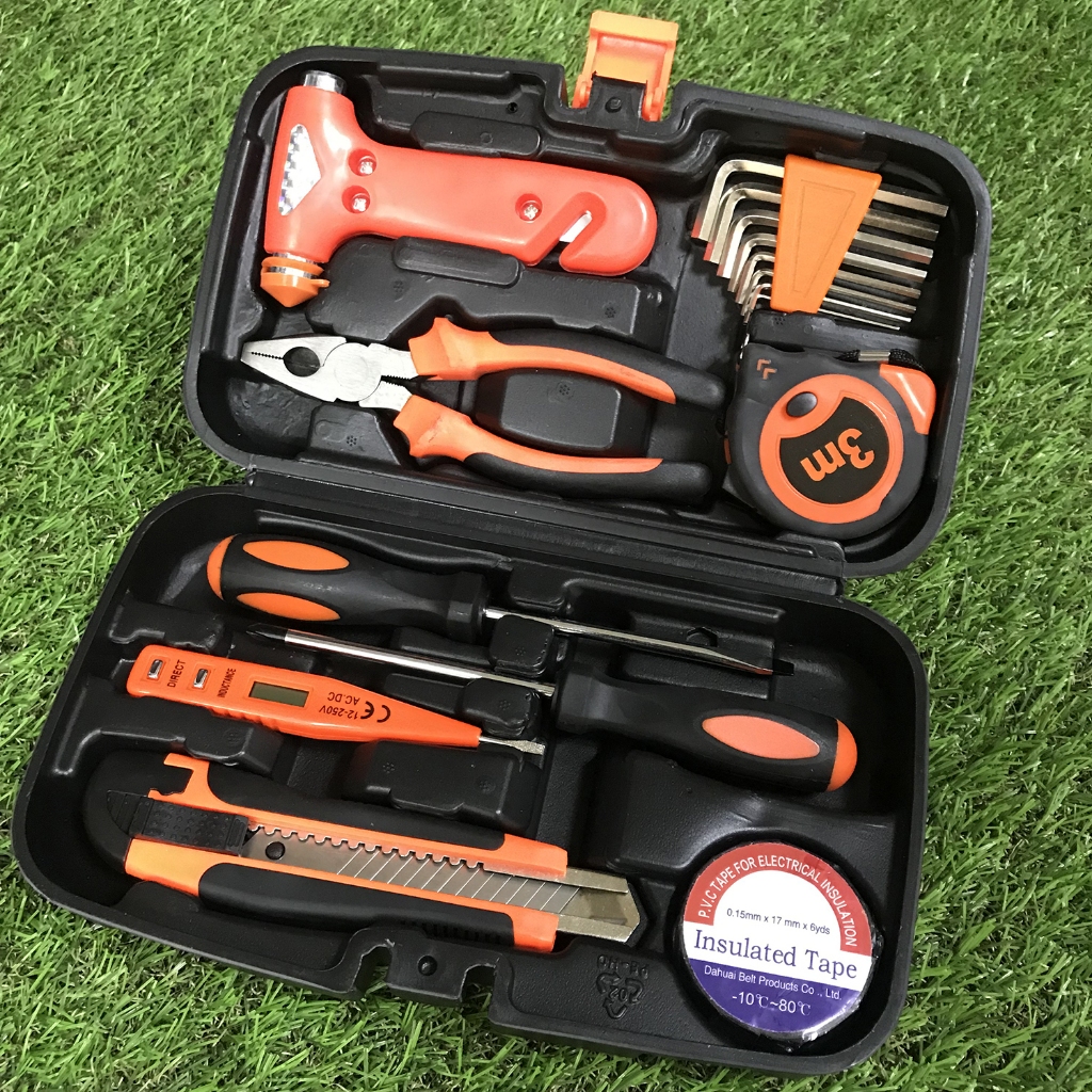 Kit Ferramentas Maleta 17 peças Doméstico Manutenção Básica Multímetro e Alicate em Oferta na Shopee