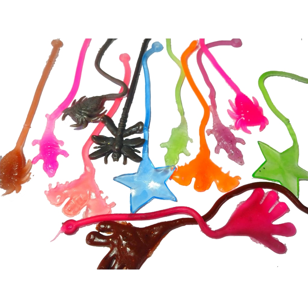 50 Geleca Gruda Pega Tazo Estica Puxa Infantil Prenda Lembrancinha Para Kit Festa Brinquedo